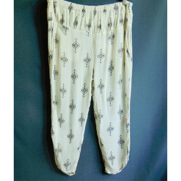 Free People Ivory Rayon Gauze Harem Crop Pants Sm - Picture 3 of 6